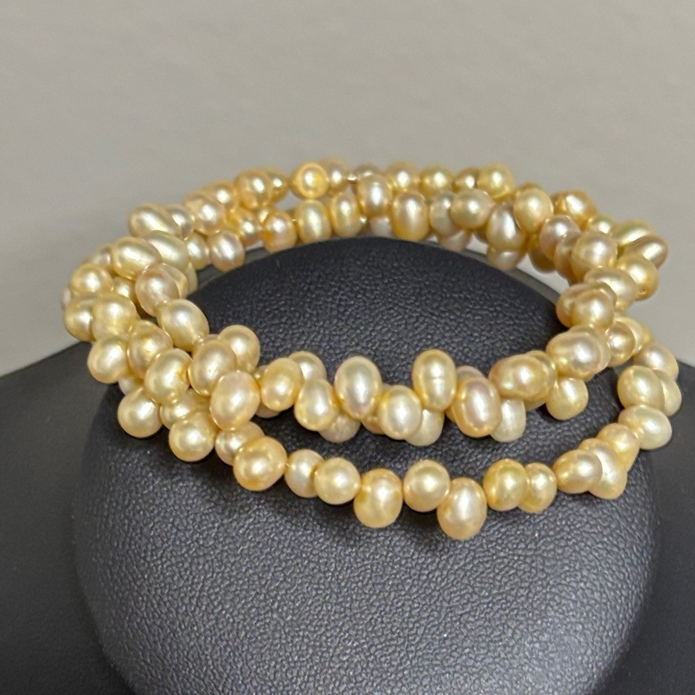 Vintage Freshwater Pearl Wire Wrap Bracelet Classy